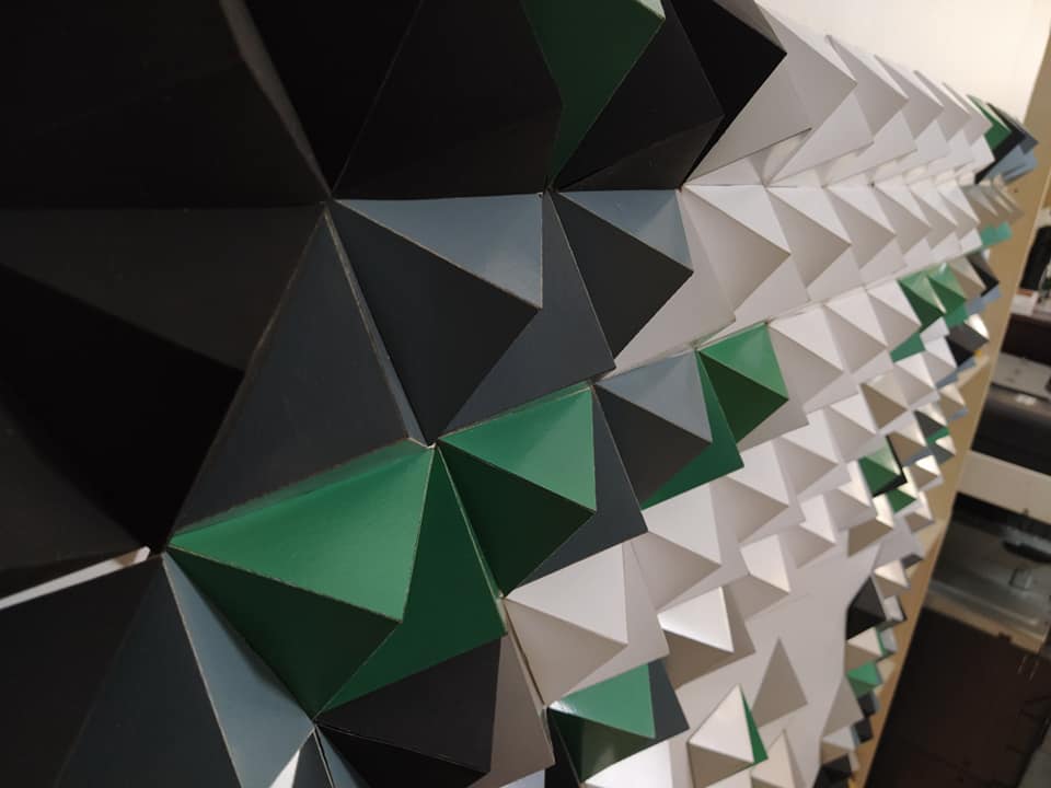 tetrahedra wall arts interactive diy